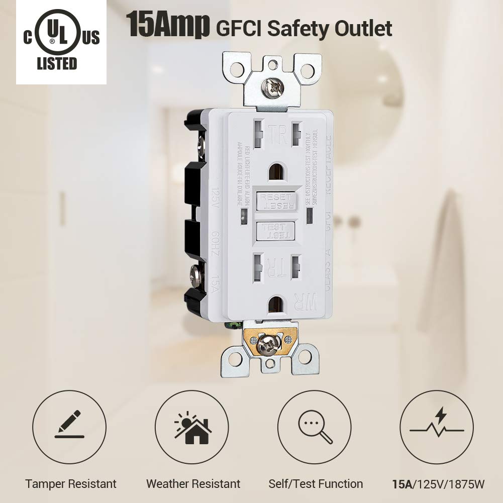 Dewenwils self-test GFCI outlet ensures continuous protection.