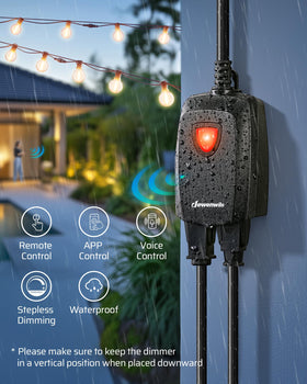 DEWENWILS smart dimmer plug works with Alexa for voice brightness control.
