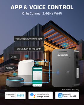DEWENWILS smart Wi-Fi app screen enables easy scheduling and control