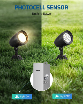 DEWENWILS swivel-mount base allows flexible outdoor placement