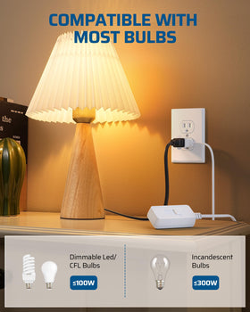 DEWENWILS table lamp dimmer controls light level with a smooth slider.