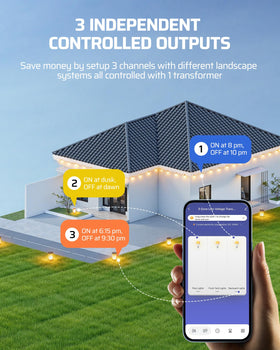 Diagram of three independent outputs for lighting zones