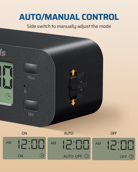DEWENWILS timer display screen showing daily options for quick adjustments.
