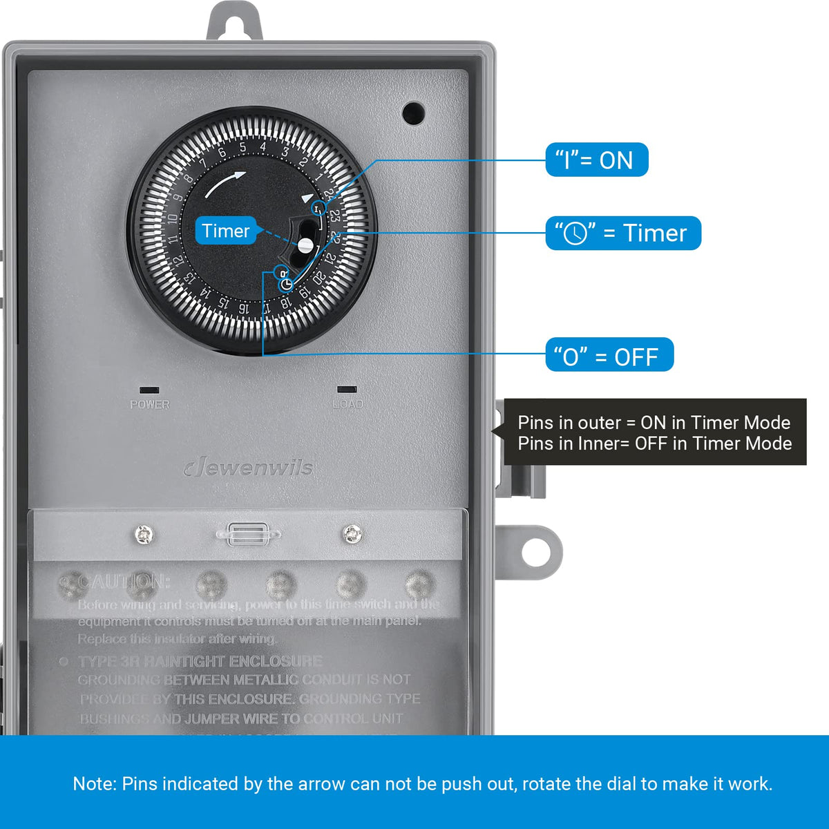 ETL-listed outdoor timer for safe operation.