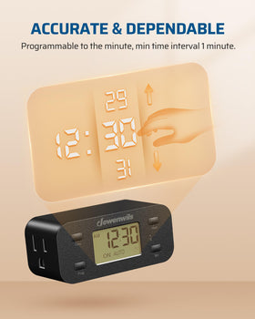 DEWENWILS backup battery preserves schedules during power outages.