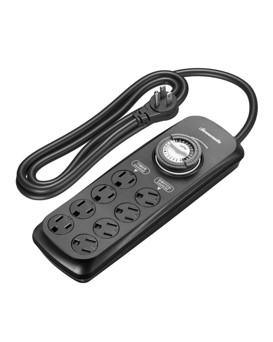 DEWENWILS timer power strip with eight outlets for precise schedule control