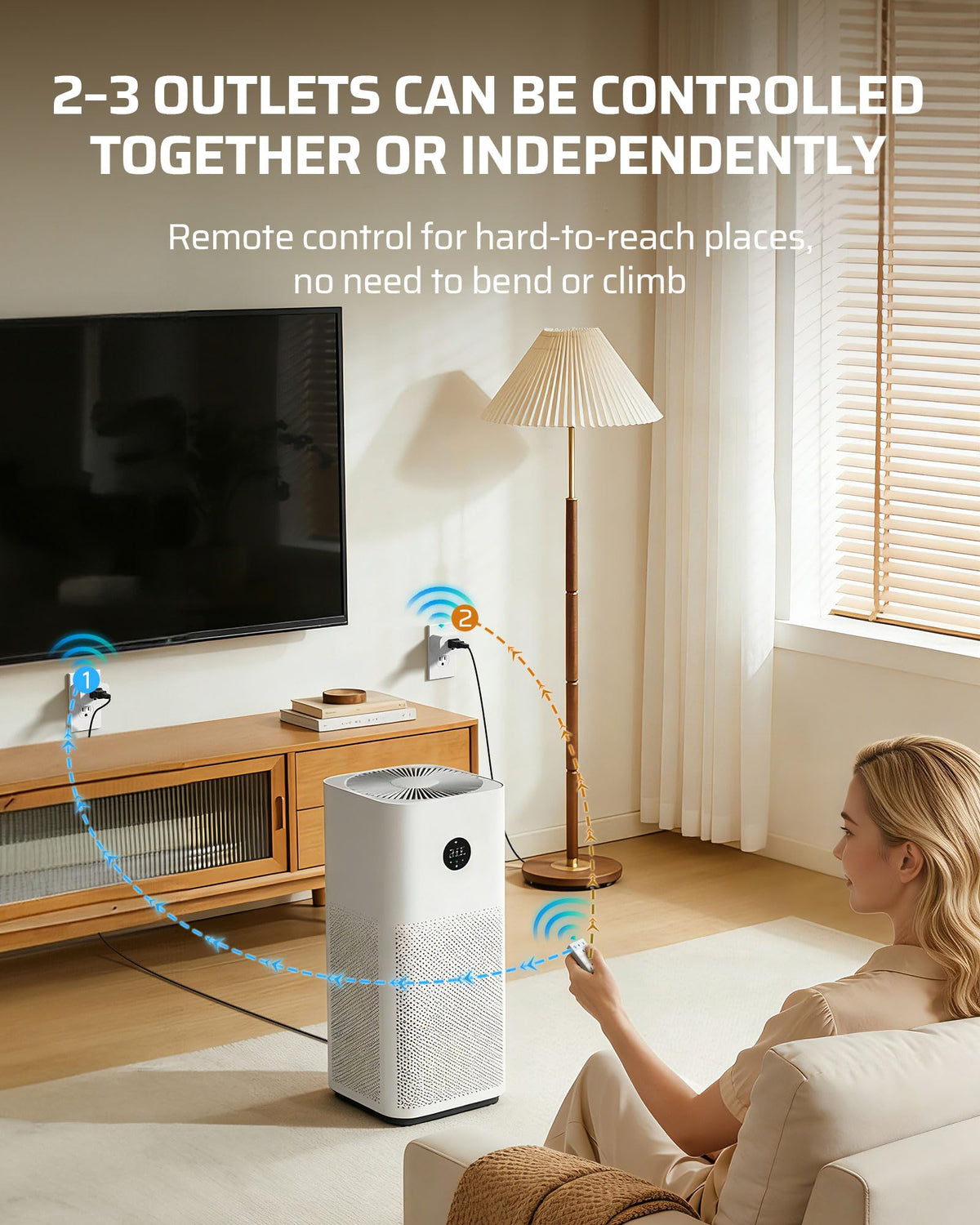 DEWENWILS two independent sockets enable separate on/off control.