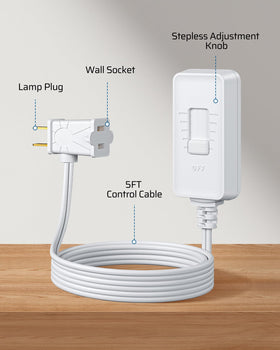 Two-pack setup enables dimming across multiple lamps in a single room.