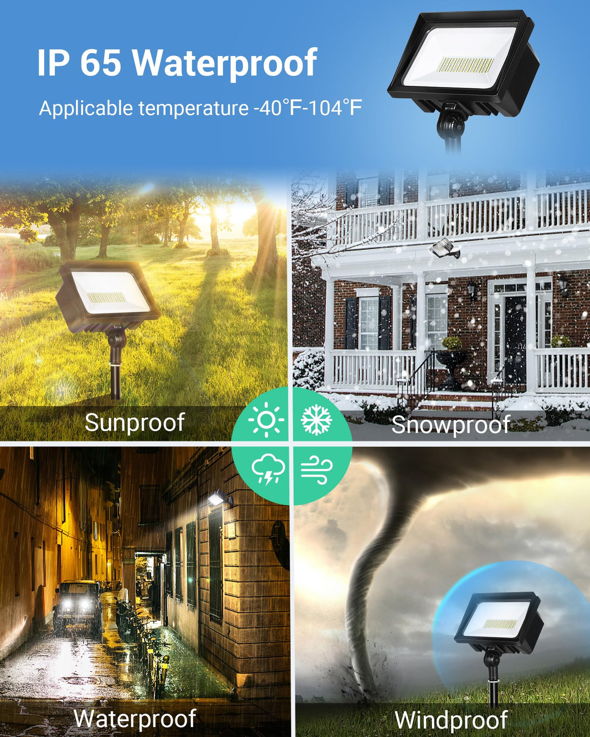 DEWENWILS UL Listed flood light offers safety-tested performance for homes