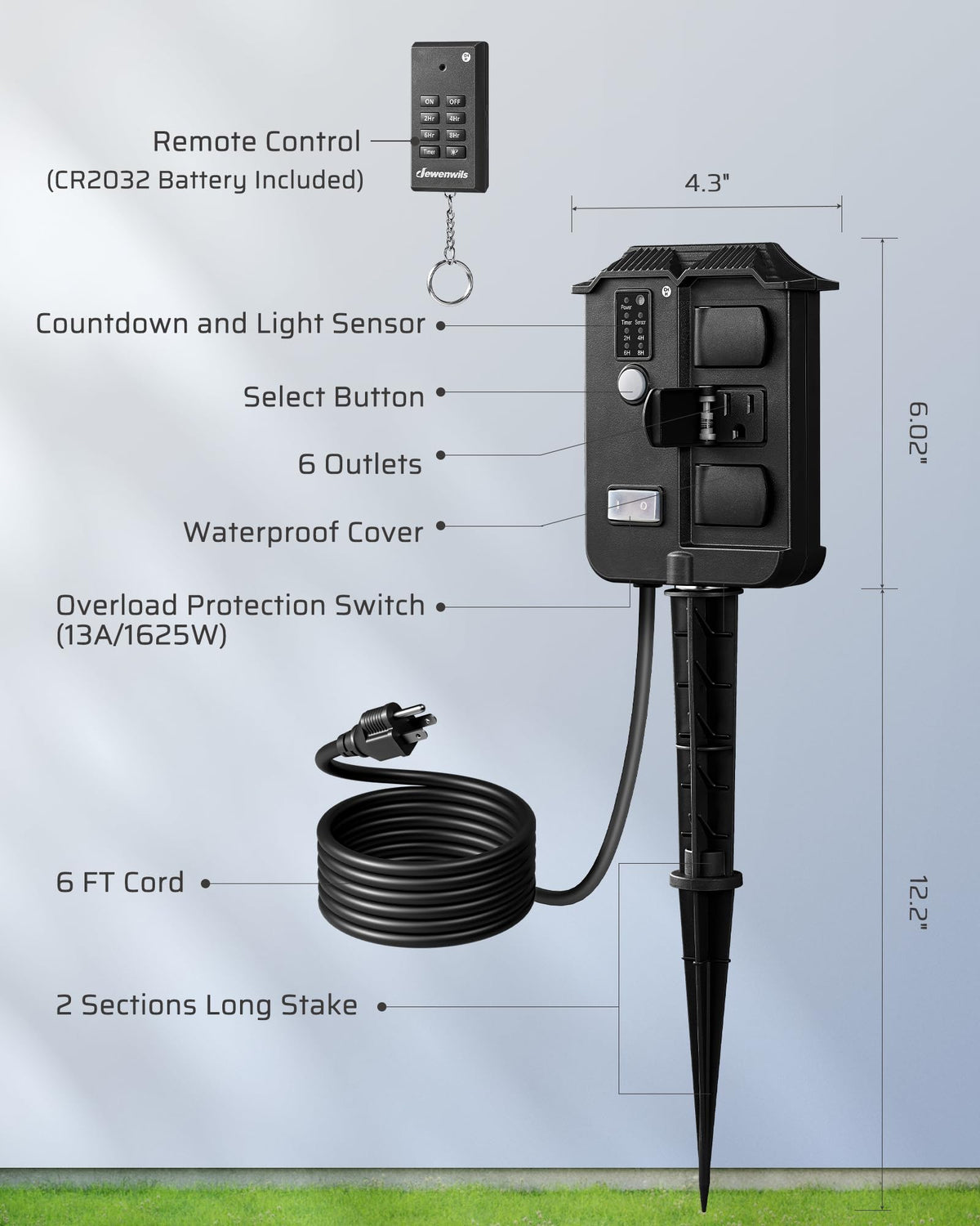 DEWENWILS UL-listed timer ensures outdoor safety and reliability