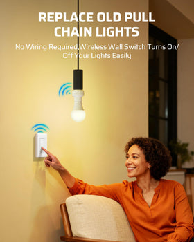 DEWENWILS wall-mounted-controller-closeup offers immediate light control with no wiring.