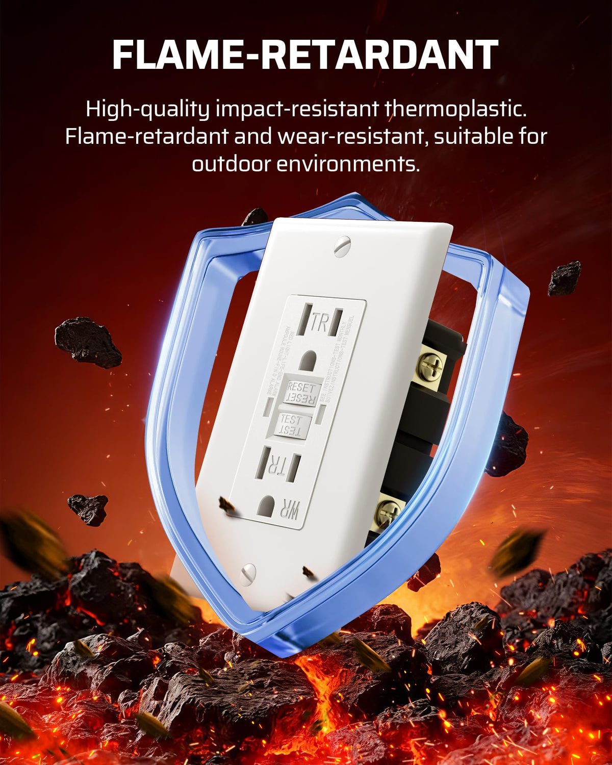Dewenwils wall plate included with the GFCI outlet kit.