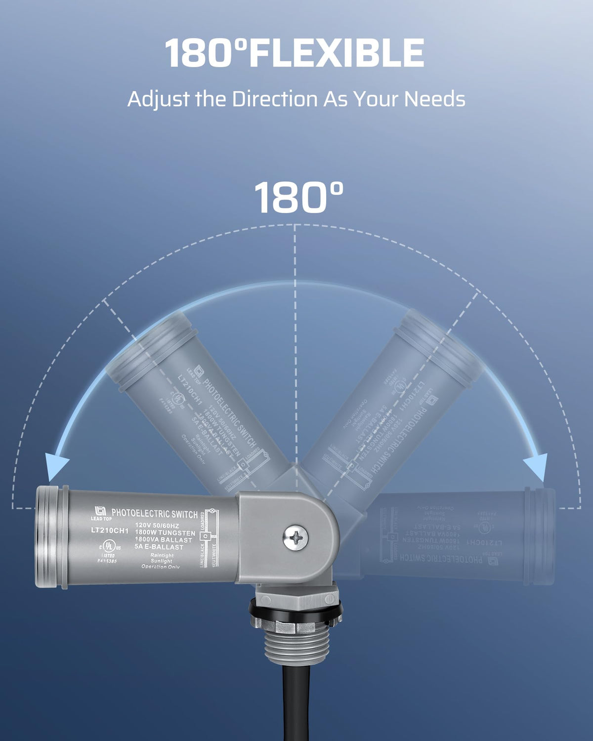 DEWENWILS waterproof photocell housing protects against rain, snow, and dust
