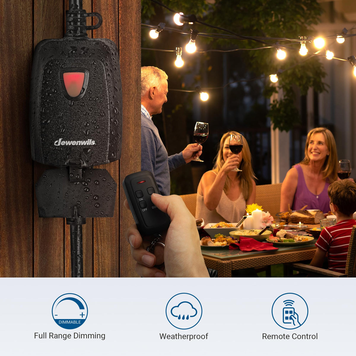 DEWENWILS weatherproof dimmer shell withstands outdoor conditions