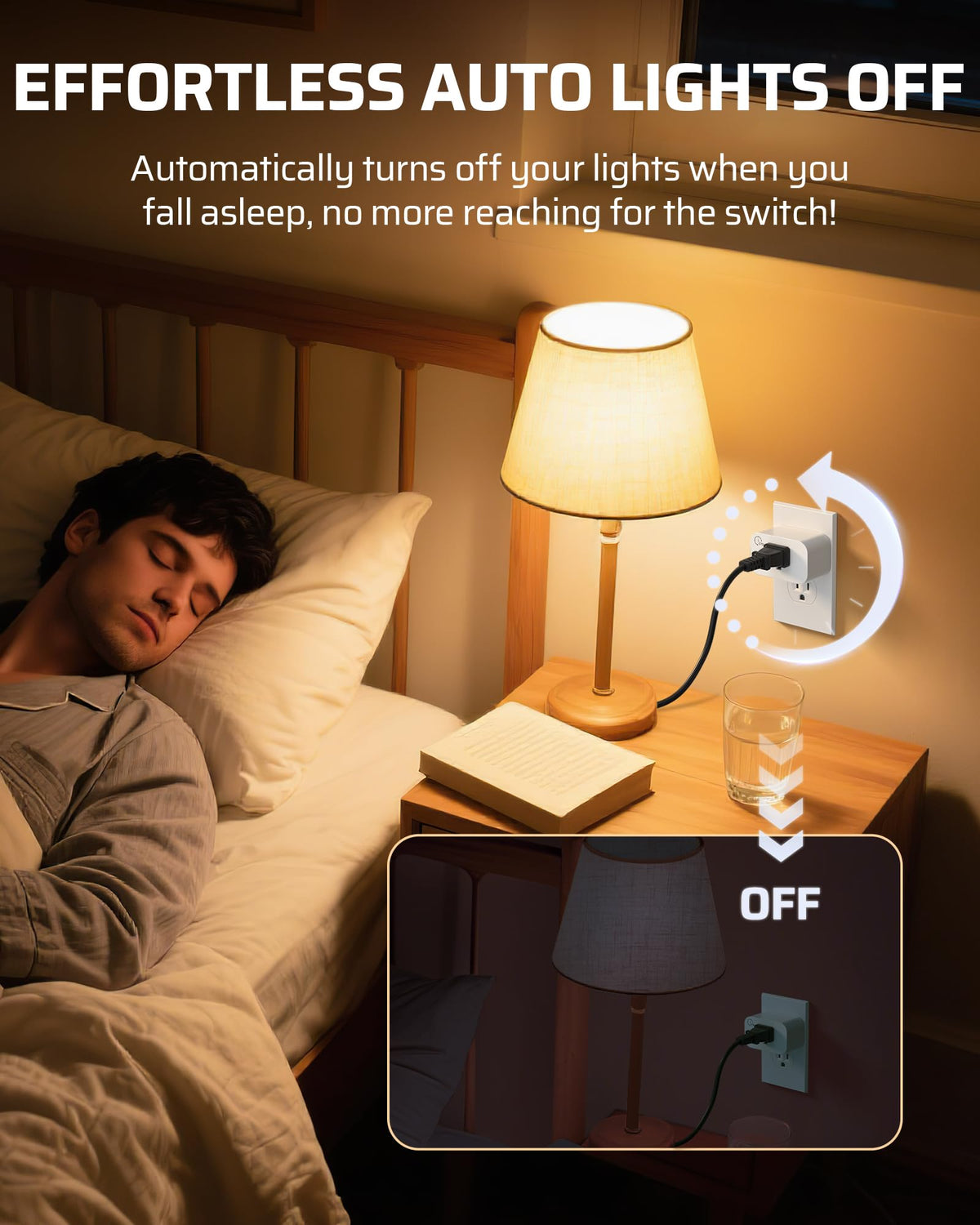 DEWENWILS timer powers a ceiling fan from a distance.