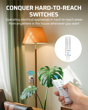 DEWENWILS timer installed in a garage powering outdoor devices.