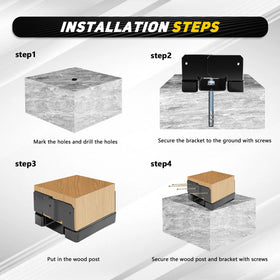 DEWHONETE 6x6 base bracket used in gazebo and fence applications for stability.