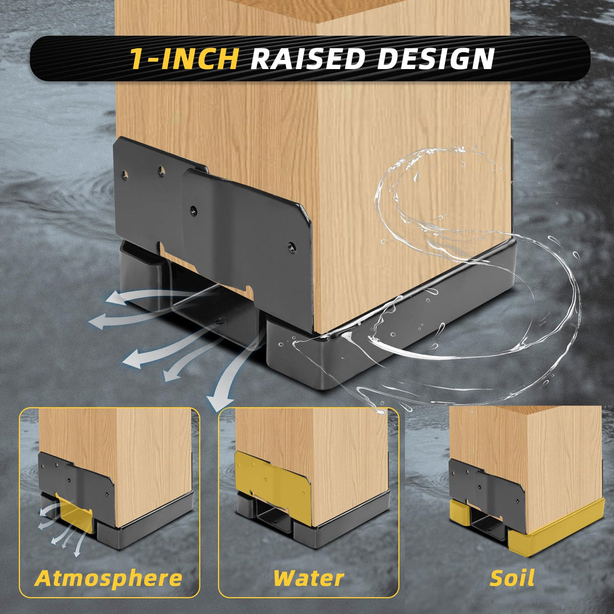 DEWHONETE rust-resistant coating protects outdoor posts from weather and corrosion.