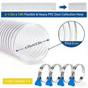Dewhush puncture-resistant PVC hose withstands heavy woodworking debris