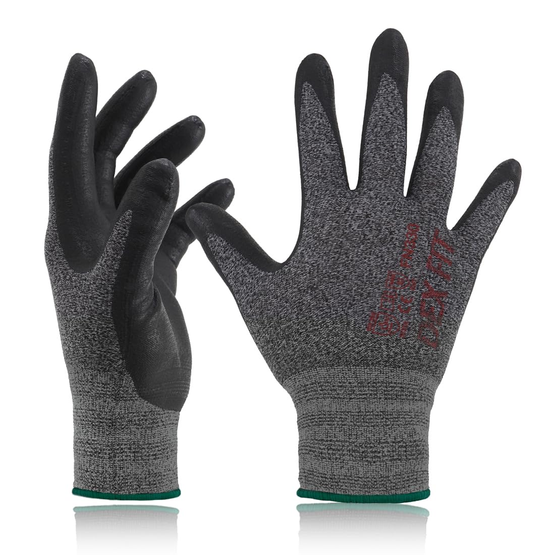 DEX FIT FN330-3D knitted glove close-up showing snug seamless fit