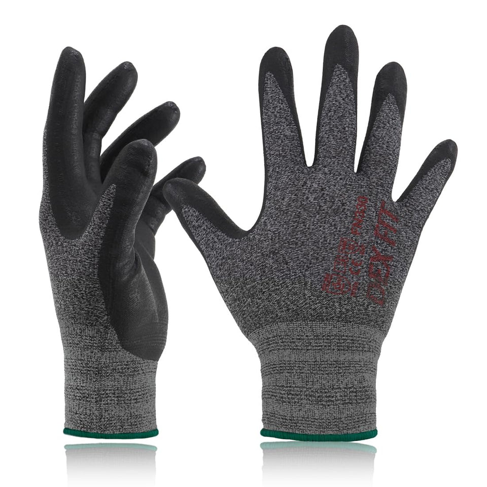 DEX FIT FN330-3D knitted glove close-up showing snug seamless fit