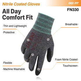 Thin, lightweight design of FN330 gloves enables precise handling