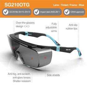 DEX FIT SG210 anti-fog coating keeps visibility clear in humid conditions.