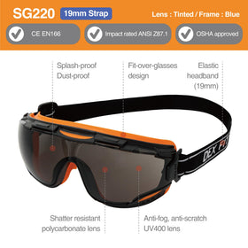 DEX FIT SG220 anti fog lens maintains clear vision in humid lab tasks