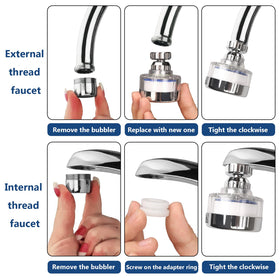 Dexspoeny two filtered faucet tips for flexible water access