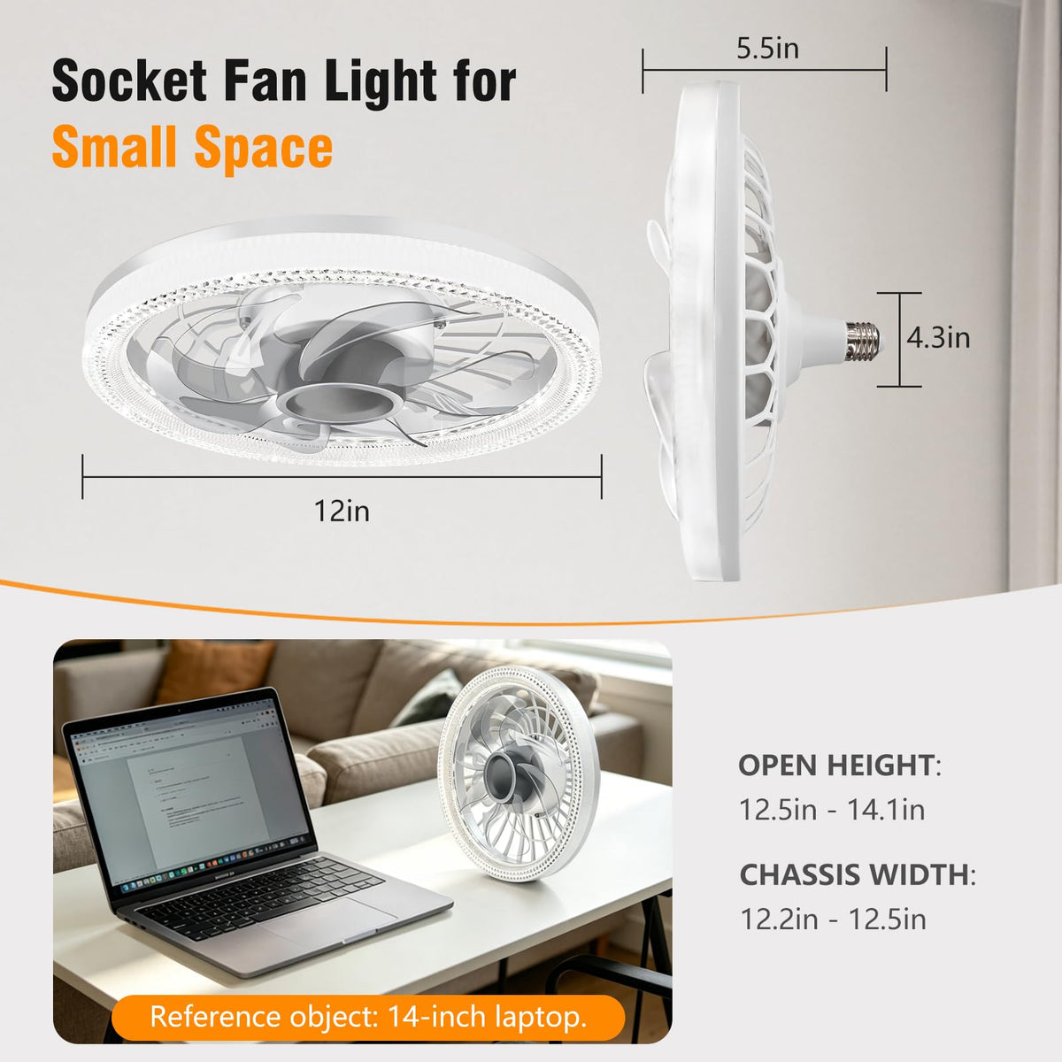 Deyagoo ceiling fan light with E26 base installation for quick setup