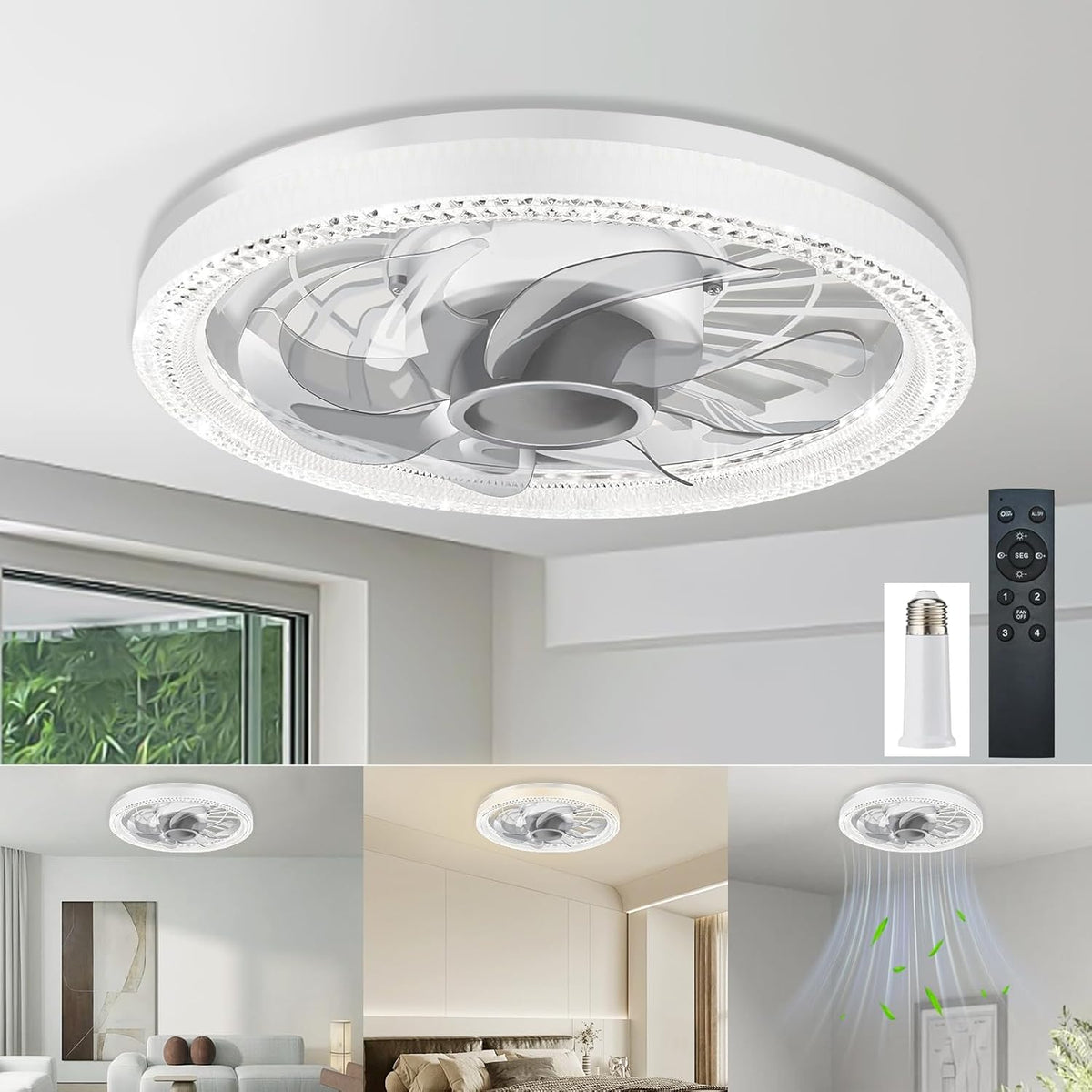 Deyagoo ceiling fan light with remote control for effortless operation