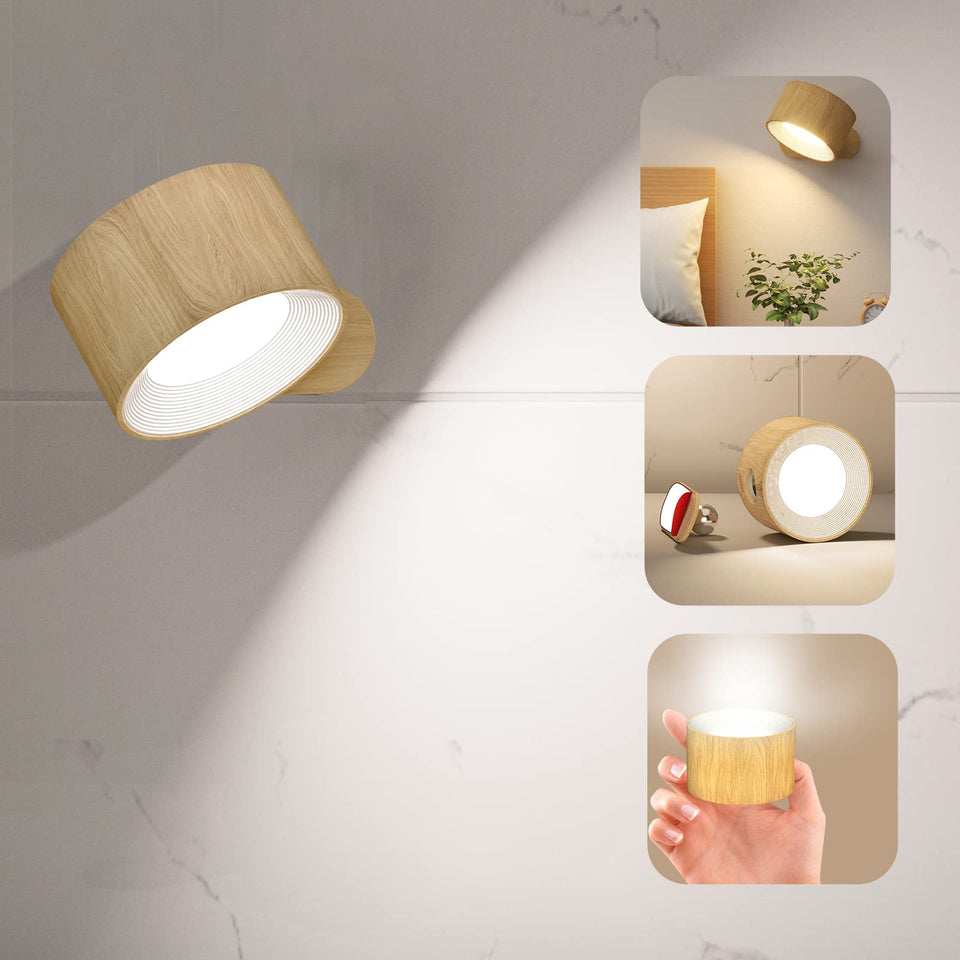 Deyagoo LED wall sconce battery-powered for cordless reading and flexible placement.