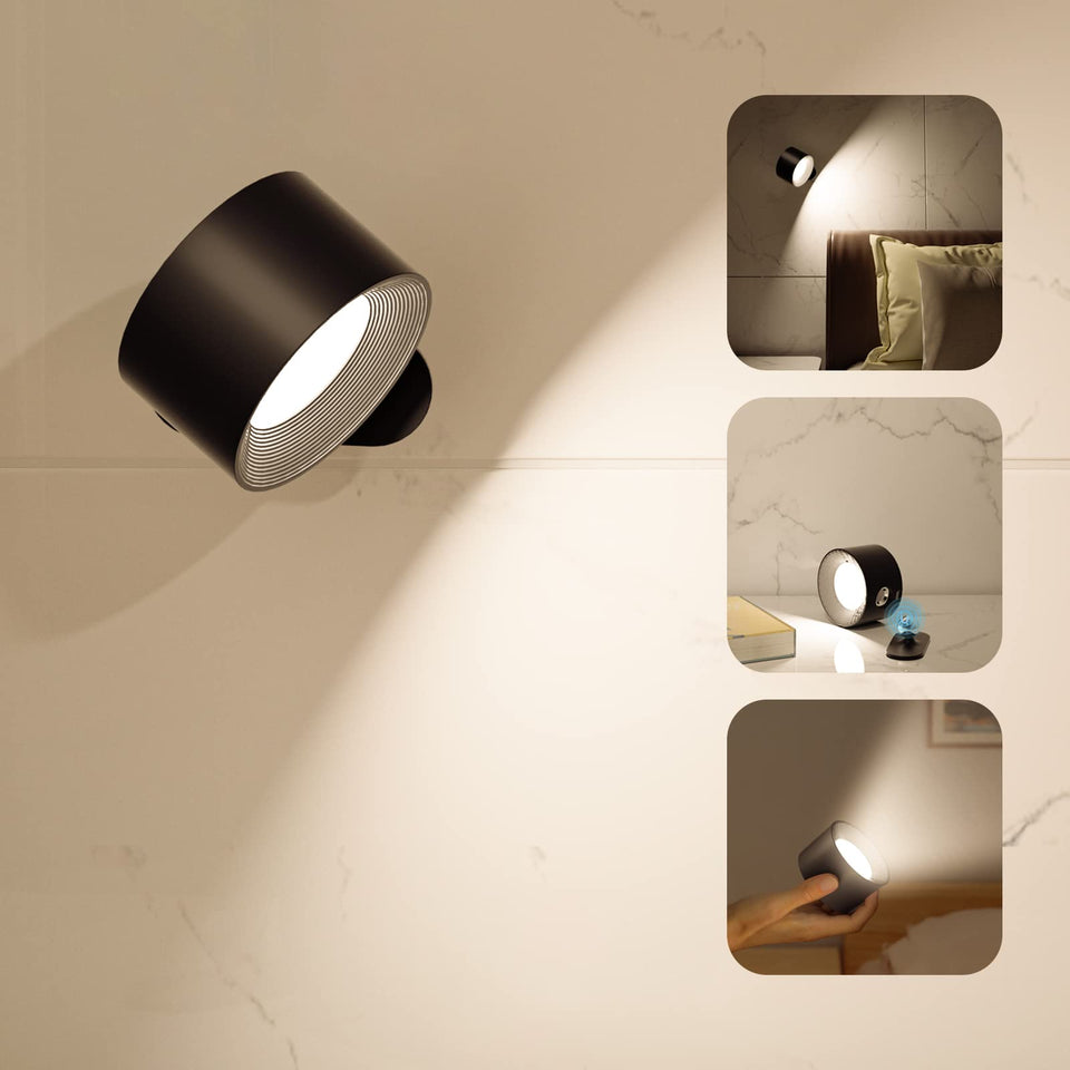 Deyagoo LED wall sconce with rechargeable battery for cordless use