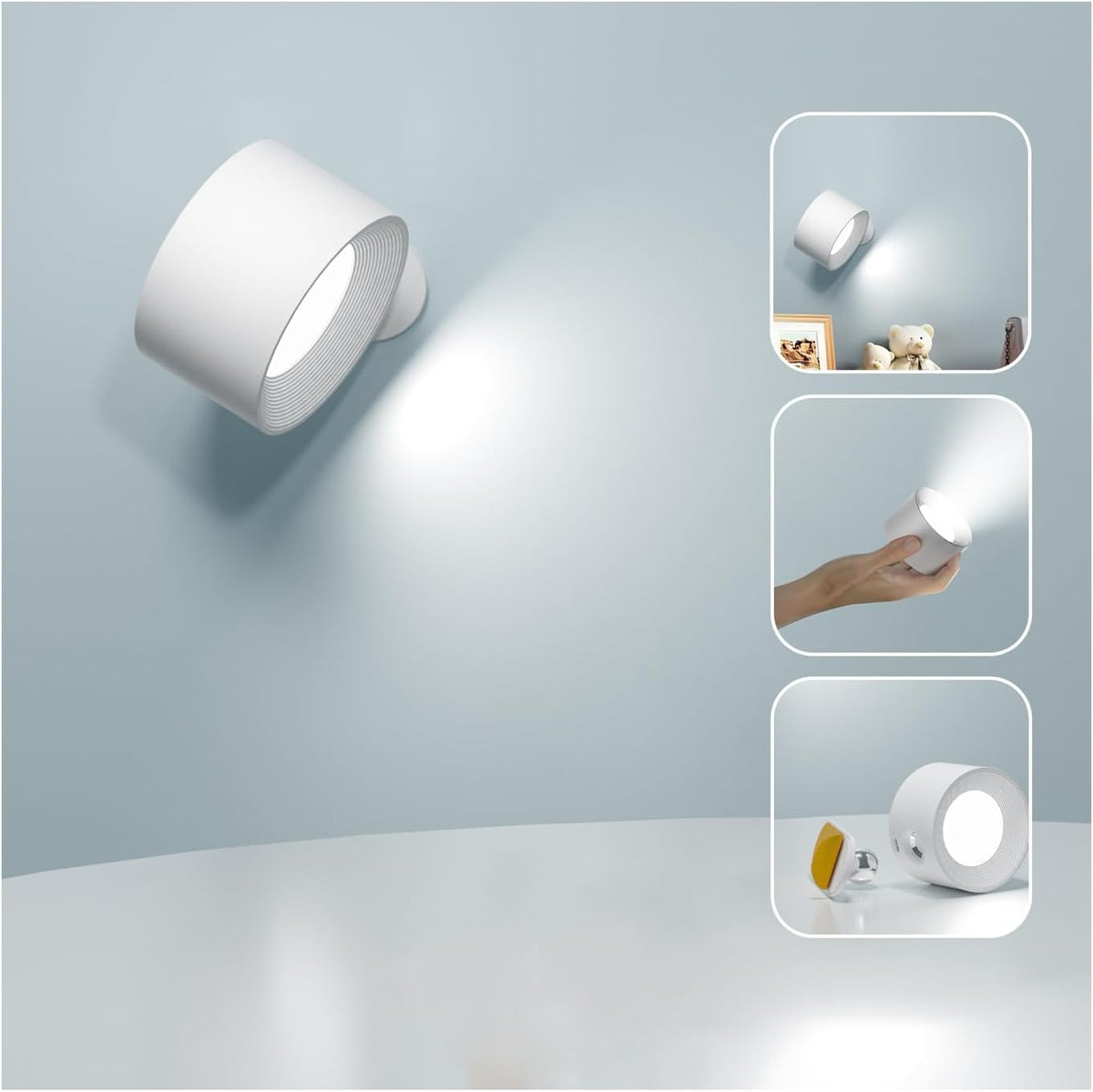 Deyagoo LED wall sconce with rechargeable battery for cordless lighting
