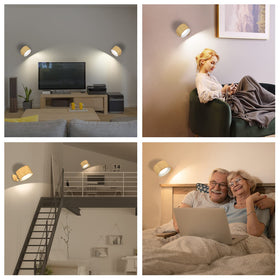 Deyagoo wall sconce installed on smooth surface with sticky base for easy setup.