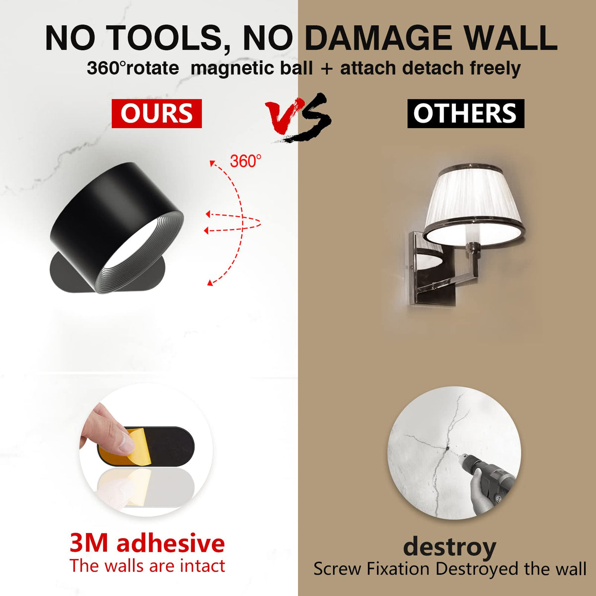 Deyagoo wall sconce offers three color temperatures for tasks
