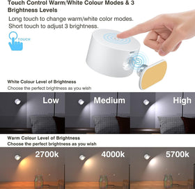 Deyagoo wall sconce with 360-degree rotate magnetic ball for directional control