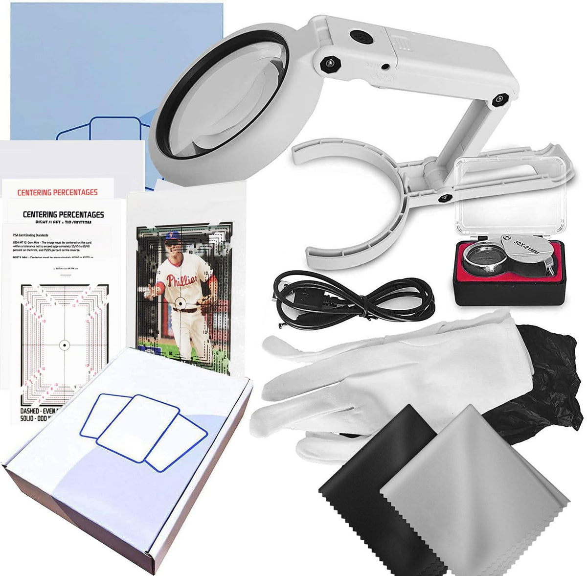 Deyimmei sports cards grading kit contents for precise evaluation on the go.