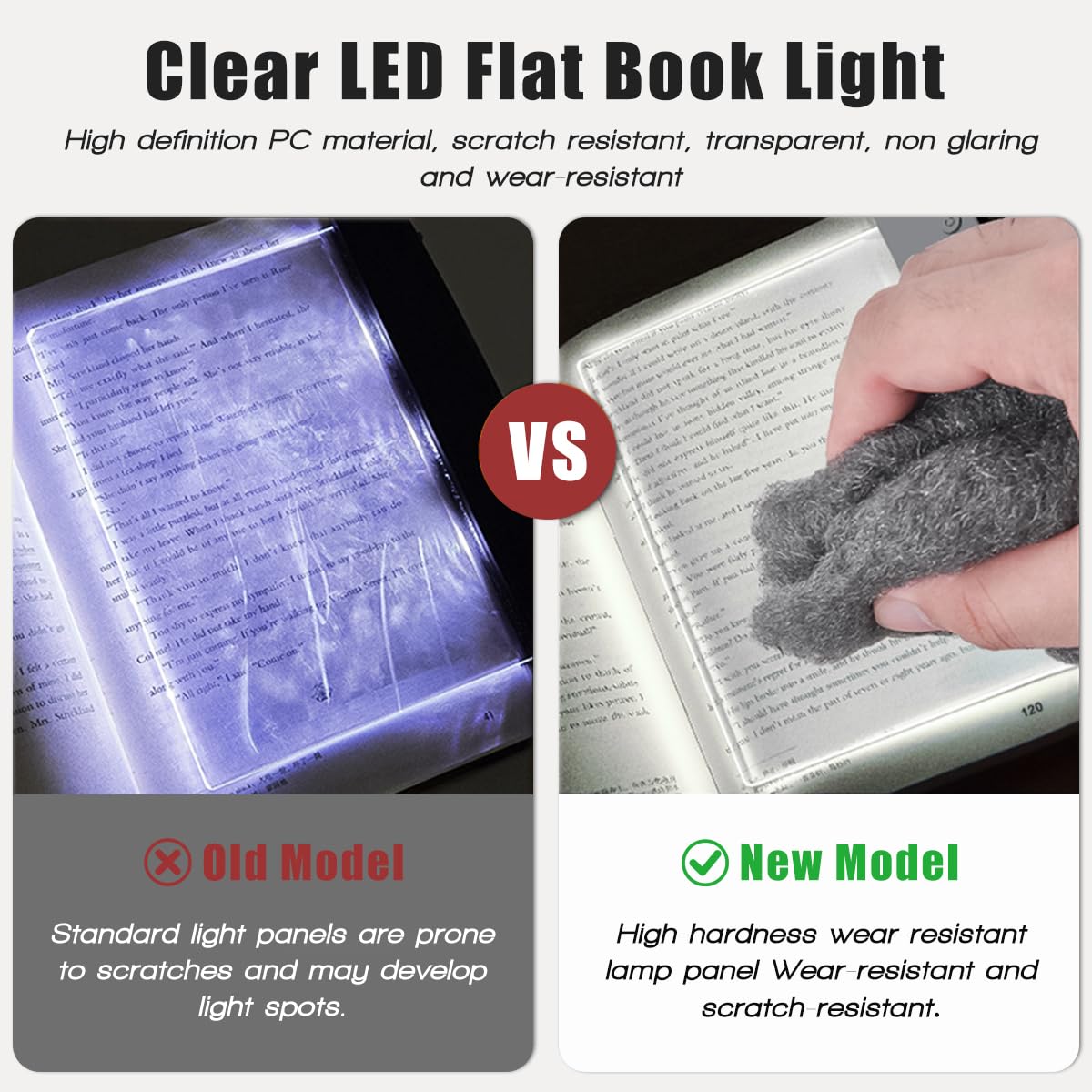 DEYOT flat book light with 1200mAh battery provides hours of uninterrupted reading.