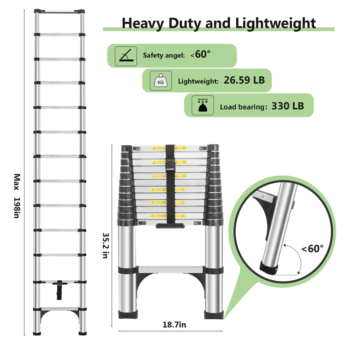 DEZEX compact-fold ladder demonstrating space-saving storage under bed or in closet.