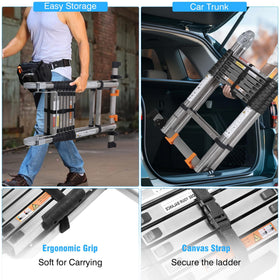 DEZEX ladder ergonomic grip and strap simplify transport.