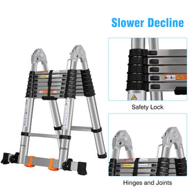 DEZEX ladder folded compactly for easy storage in tight spaces.