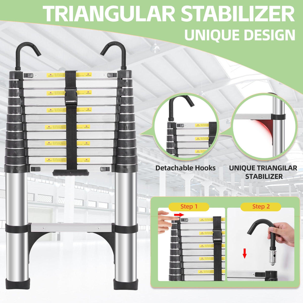 DEZEX non-slip stabilizers ensure stable footing on stairs and gutters.