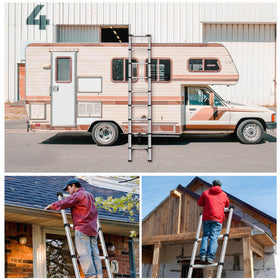 DEZEX outdoor-ready ladder supports RV tasks with portable design.