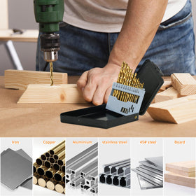 DF Dualferv cobalt left-hand drill bits designed for hardened metal like stainless steel