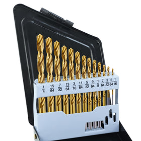 DF Dualferv cobalt left-hand drill bit set in case for organized DIY projects