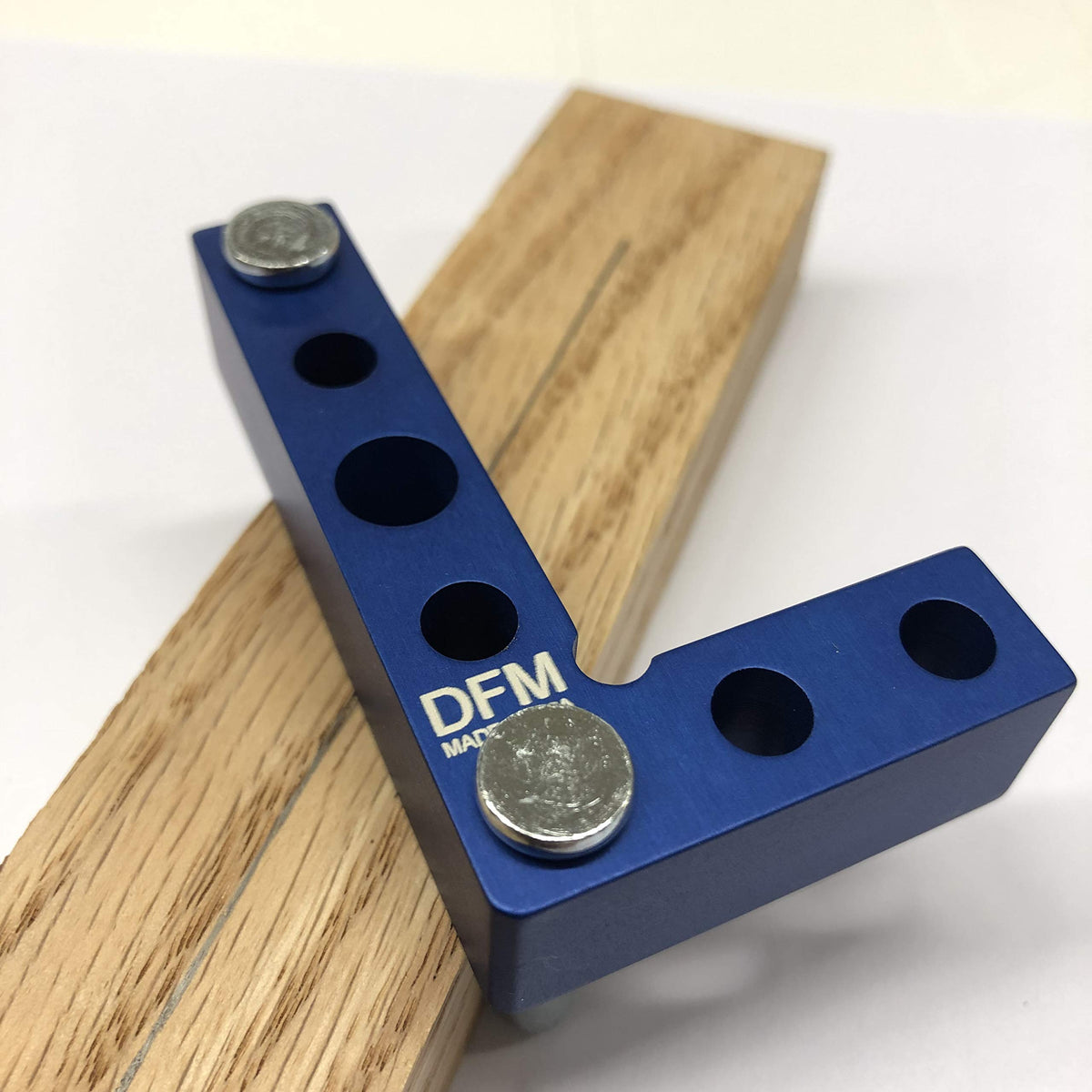 DFM Tool Works blue tool details, sturdy build and clear markings for repetitive tasks.