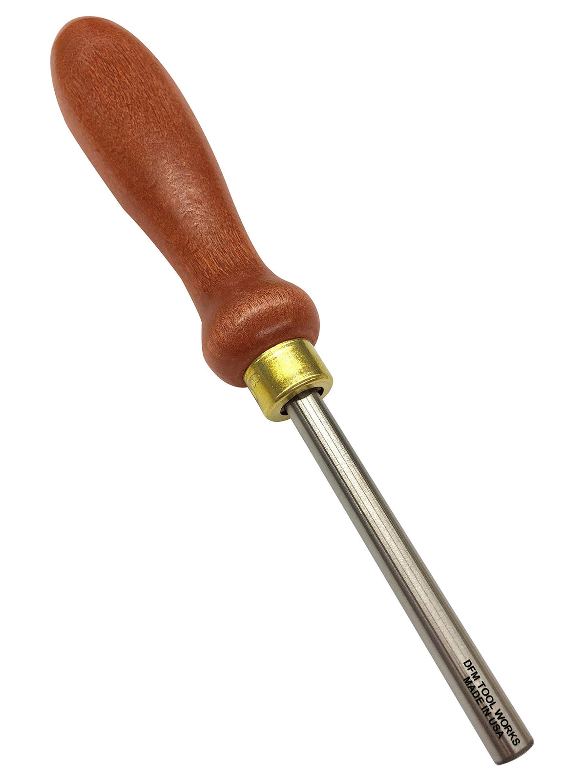 DFM Tool Works cabinet scraper burnisher handle shown for precise edge shaping