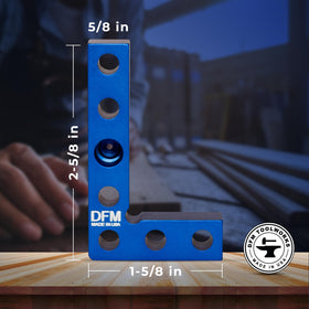 DFM Tool Works center marking hole 11/32-inch, clear center marks for accurate drilling.