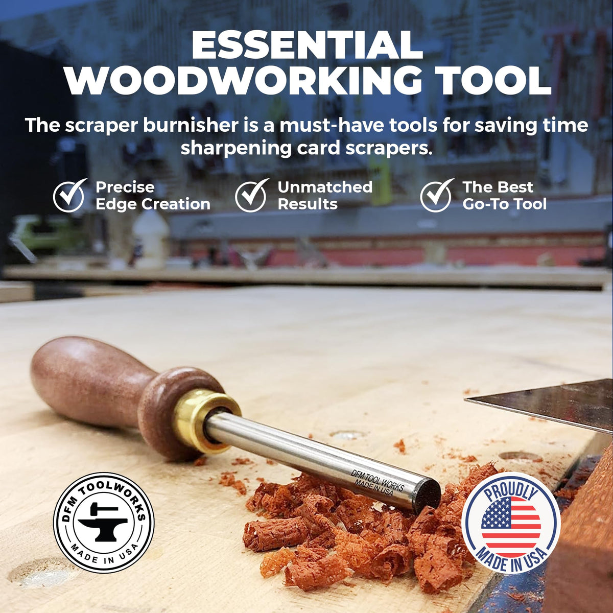 DFM Tool Works hard maple handle in cherry red showing balanced grip